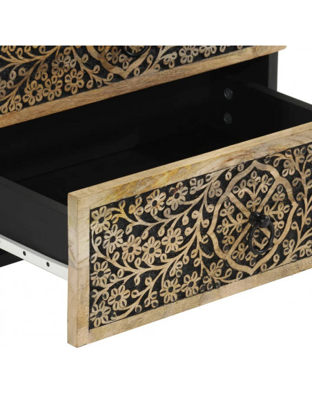 Comodino 50x33x60 cm in Legno Massello di Mango