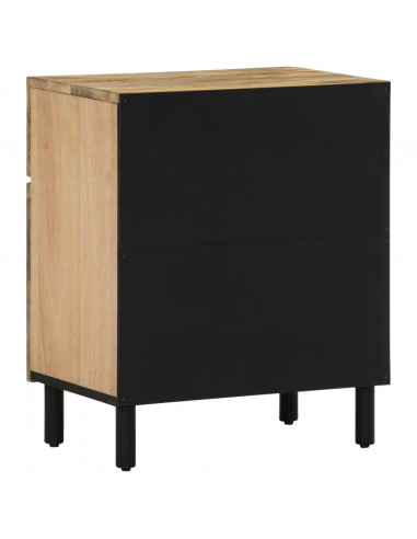 Comodino 50x33x60 cm in Legno Massello di Mango