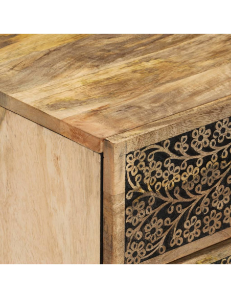 Comodino 50x33x60 cm in Legno Massello di Mango