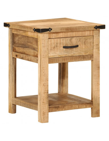 Comodino 40x40x50 cm in Legno Massello di Mango