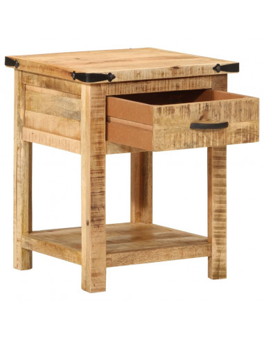 Comodino 40x40x50 cm in Legno Massello di Mango