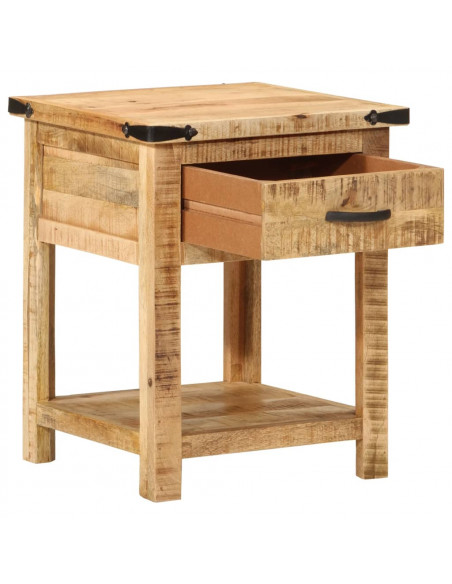 Comodino 40x40x50 cm in Legno Massello di Mango