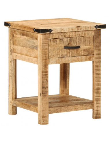 Comodino 40x40x50 cm in Legno Massello di Mango