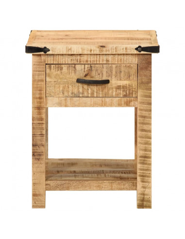 Comodino 40x40x50 cm in Legno Massello di Mango