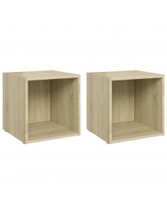 Mobili Porta TV 2pz Rovere Sonoma 37x35x37 cm Legno Multistrato 2