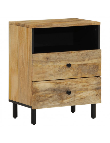 Comodino 50x33x60 cm in Legno Massello di Mango