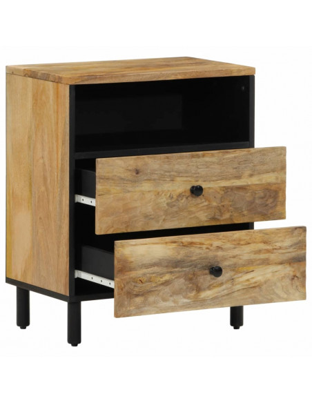 Comodino 50x33x60 cm in Legno Massello di Mango