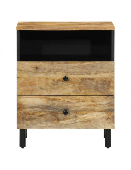 Comodino 50x33x60 cm in Legno Massello di Mango