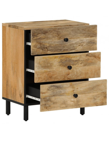 Comodino 50x33x60 cm in Legno Massello di Mango