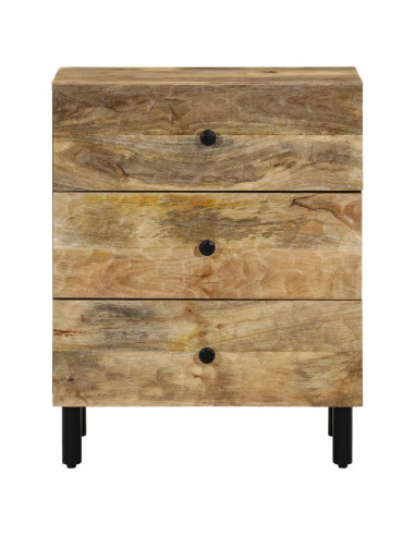 Comodino 50x33x60 cm in Legno Massello di Mango