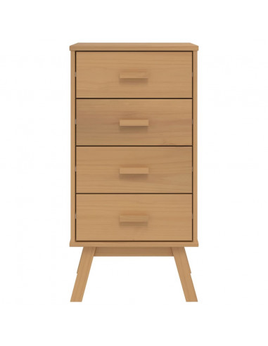 Comodino OLDEN Marrone in Legno Massello di Pino