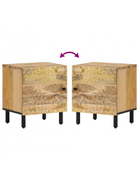 Comodini 2pz 40x33x46 cm in Legno Massello di Mango