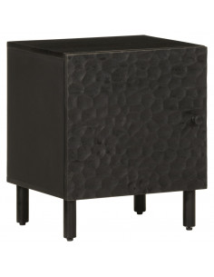 Comodino Nero 40x33x46 cm in Legno Massello di Mango 2