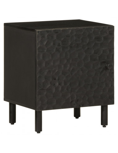 Comodino Nero 40x33x46 cm in Legno Massello di Mango