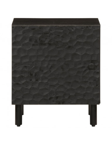 Comodino Nero 40x33x46 cm in Legno Massello di Mango