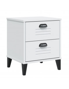Comodino VIKEN Bianco in Legno Massello di Pino 2