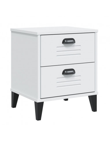 Comodino VIKEN Bianco in Legno Massello di Pino