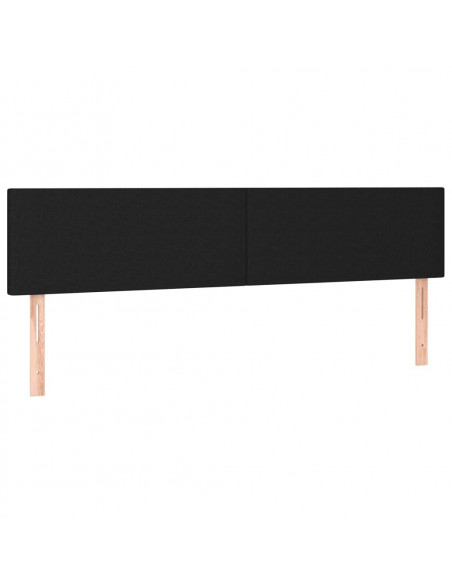 Testiera 2 pz Nera 90x5x78/88 cm in Tessuto