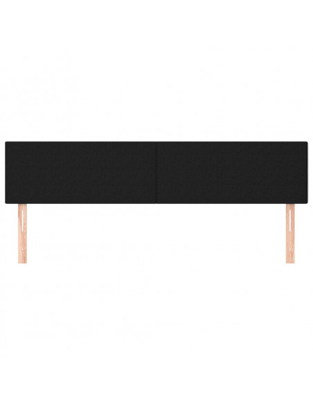 Testiera 2 pz Nera 90x5x78/88 cm in Tessuto