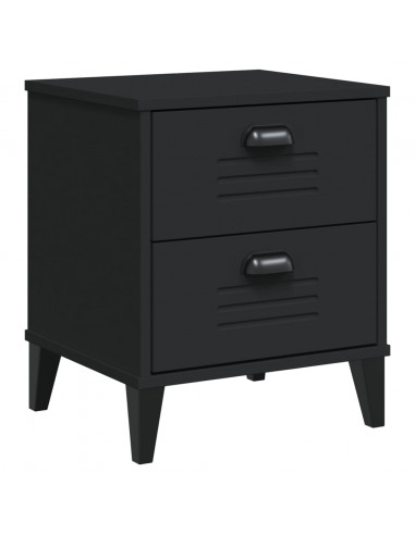 Comodino VIKEN Nero in Legno Massello di Pino