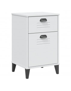 Comodino VIKEN Bianco in Legno Massello di Pino 2