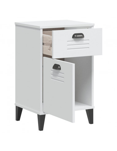 Comodino VIKEN Bianco in Legno Massello di Pino