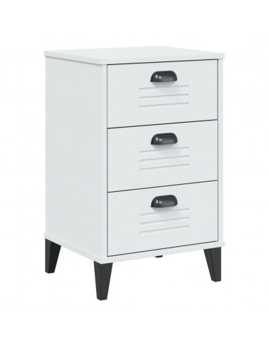 Comodino VIKEN Bianco in Legno Massello di Pino