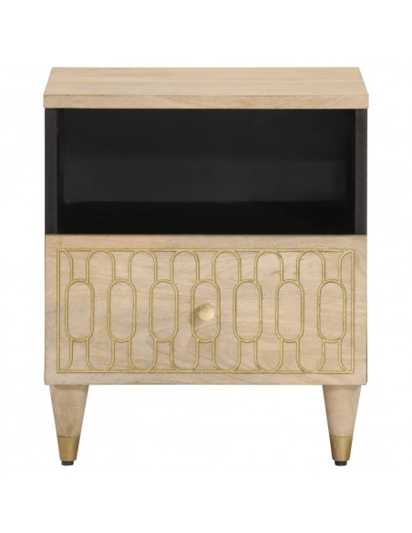 Comodino 40x33x46 cm in Legno Massello di Mango