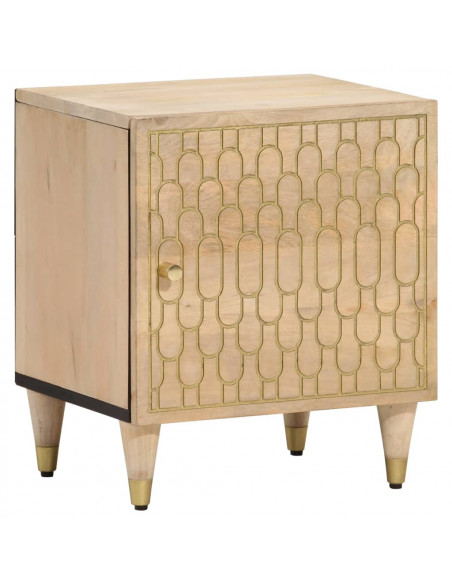 Comodino 40x33x46 cm in Legno Massello di Mango