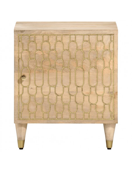 Comodino 40x33x46 cm in Legno Massello di Mango