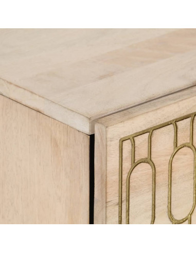 Comodino 50x33x60 cm in Legno Massello di Mango