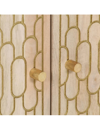 Comodino 50x33x60 cm in Legno Massello di Mango