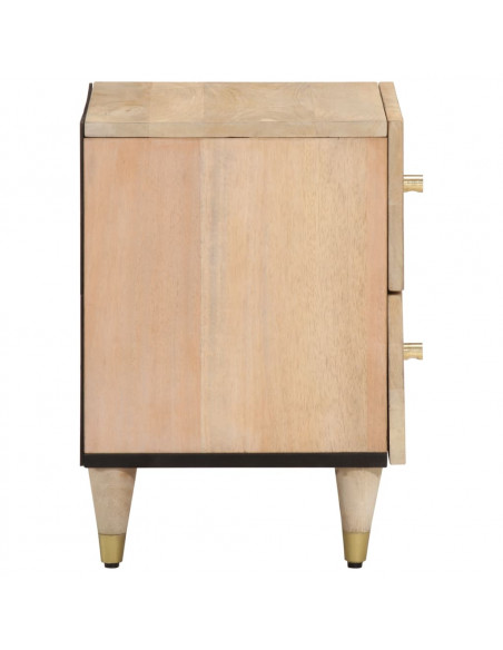 Comodini 2pz 40x33x46 cm in Legno Massello di Mango