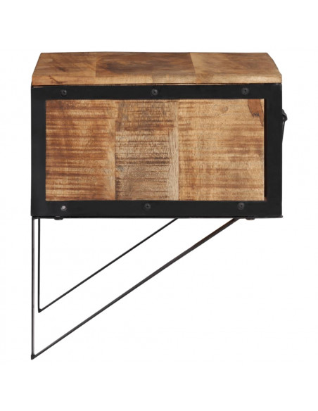 Comodino 40x35x40 cm in Legno Massello di Mango