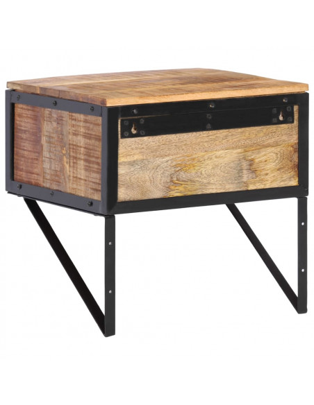 Comodino 40x35x40 cm in Legno Massello di Mango