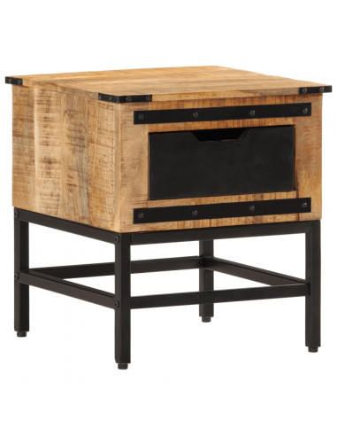Comodino 40x40x45 cm in Legno Massello di Mango
