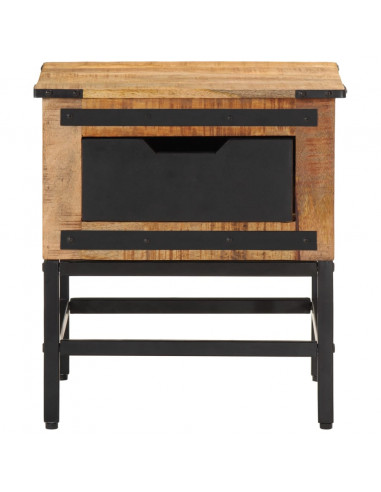 Comodino 40x40x45 cm in Legno Massello di Mango