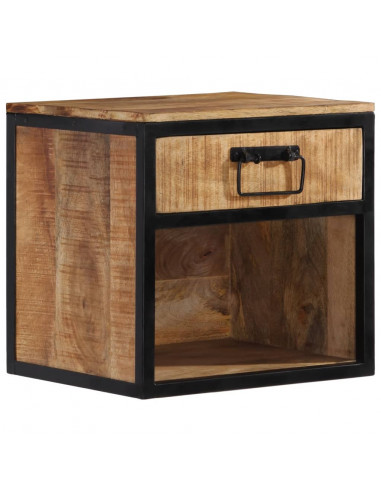 Comodino 40x35x40 cm in Legno Massello di Mango