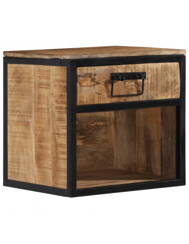 Comodino 40x35x40 cm in Legno Massello di Mango