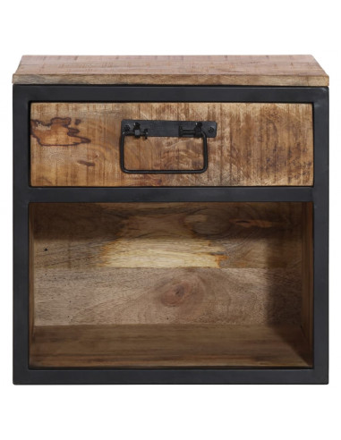 Comodino 40x35x40 cm in Legno Massello di Mango