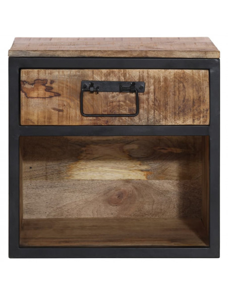 Comodino 40x35x40 cm in Legno Massello di Mango