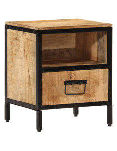 Comodino 40x35x50 cm in Legno Massello di Mango 2