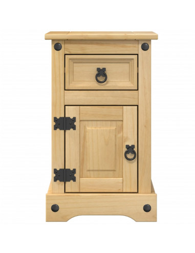 Comodino Corona 35x32,5x58 cm in Legno Massello di Pino