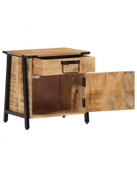 Comodino 40x30x42 cm in Legno Massello di Mango