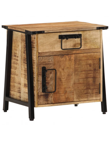 Comodino 40x30x42 cm in Legno Massello di Mango