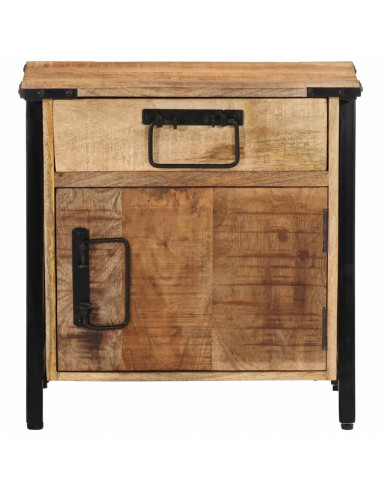 Comodino 40x30x42 cm in Legno Massello di Mango