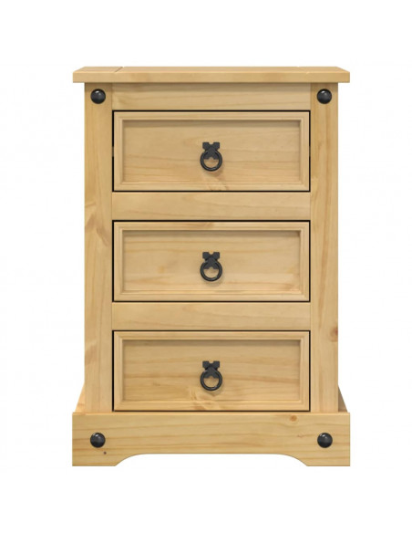 Comodino Corona 45x35x64 cm in Legno Massello di Pino