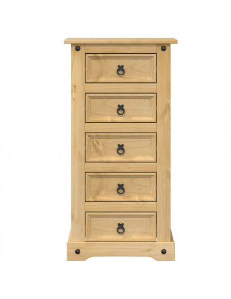 Comodino Corona 53x39x103 cm in Legno Massello di Pino