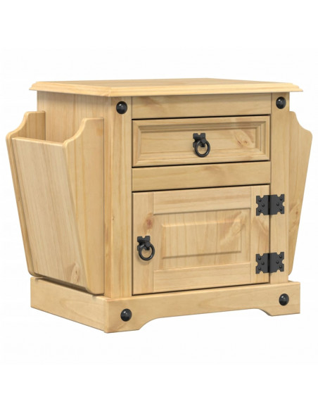 Comodino Corona 45x35x47,5 cm in Legno Massello di Pino