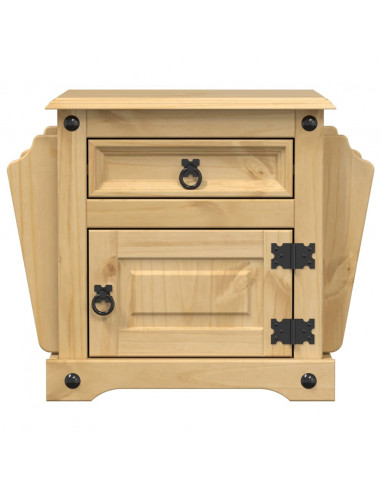 Comodino Corona 45x35x47,5 cm in Legno Massello di Pino